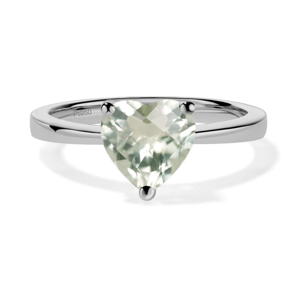 Heart Cut Green Amethyst Ring - LUO Jewelry #metal_platinum