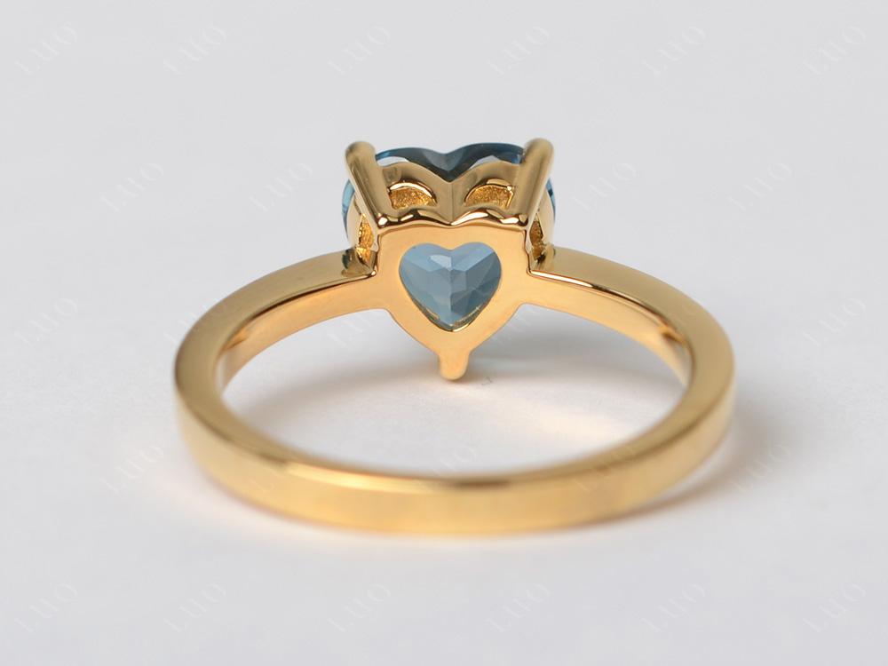 London Blue Topaz Heart Shaped Solitaire Ring - LUO Jewelry 