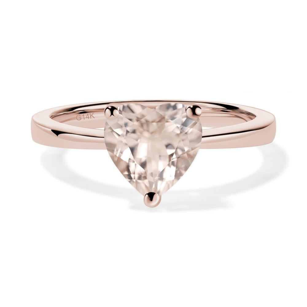 Heart Shaped Morganite Solitaire Ring - LUO Jewelry #metal_14k rose gold