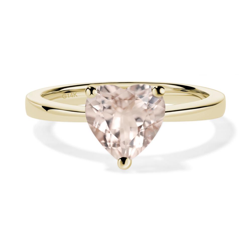 Heart Shaped Morganite Solitaire Ring - LUO Jewelry #metal_14k yellow gold