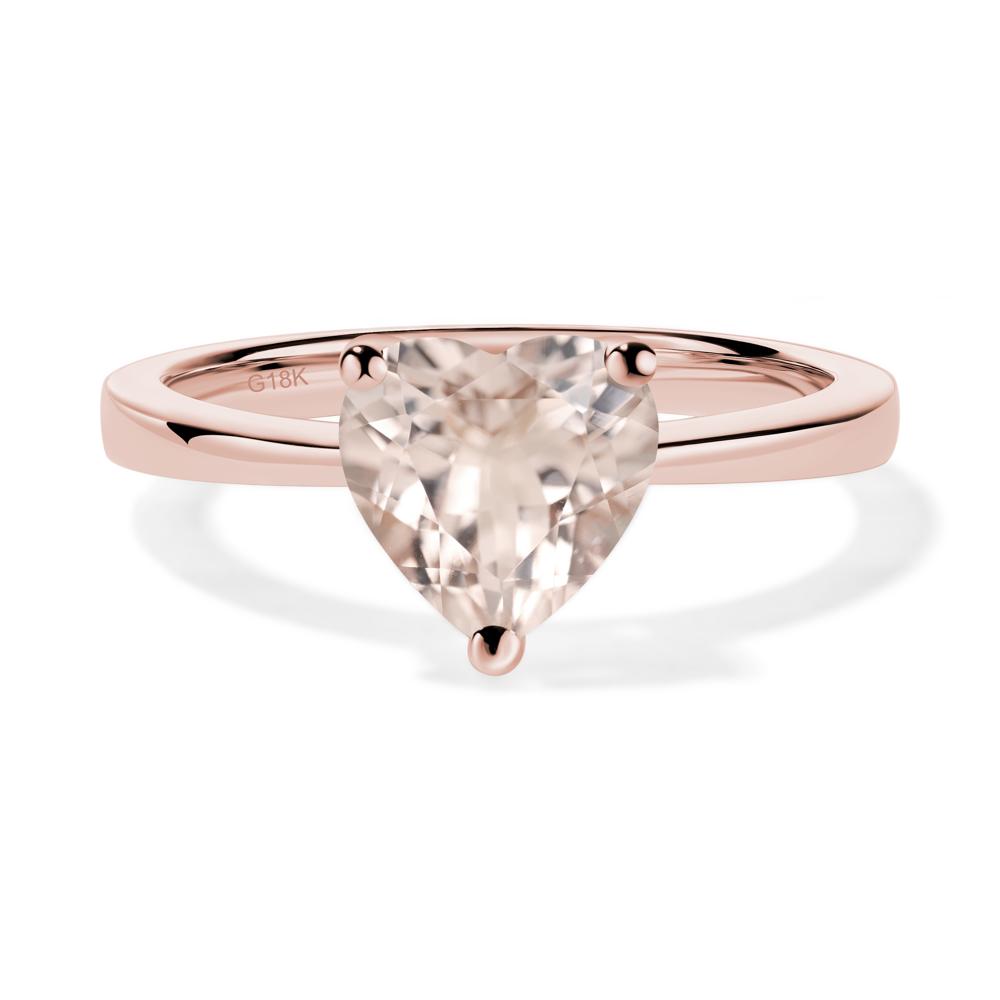 Heart Shaped Morganite Solitaire Ring - LUO Jewelry #metal_18k rose gold