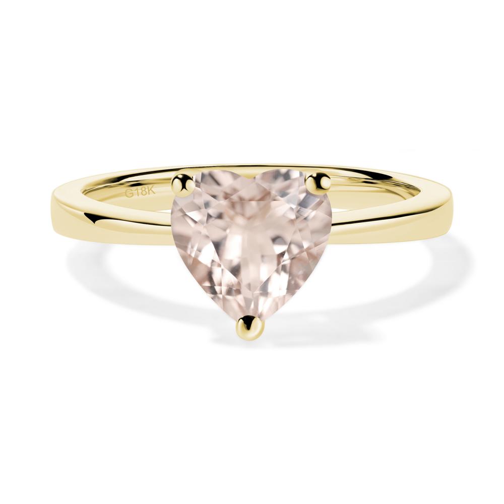 Heart Shaped Morganite Solitaire Ring - LUO Jewelry #metal_18k yellow gold