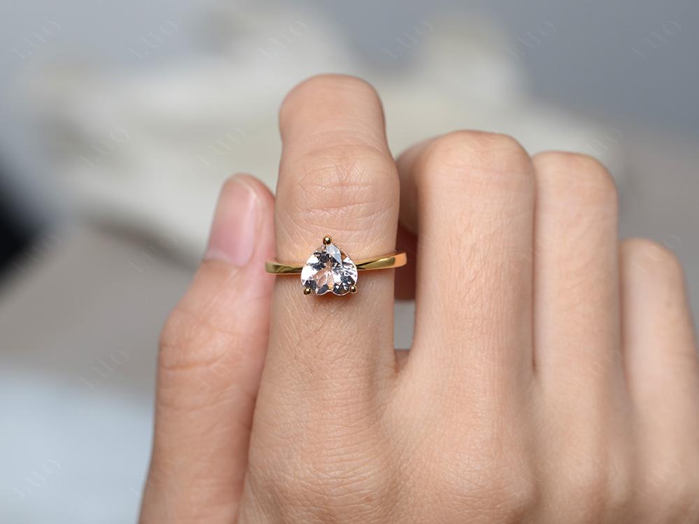 Heart Shaped Morganite Solitaire Ring - LUO Jewelry 