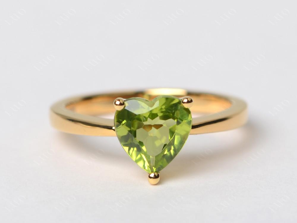 Heart Cut Peridot Ring - LUO Jewelry 