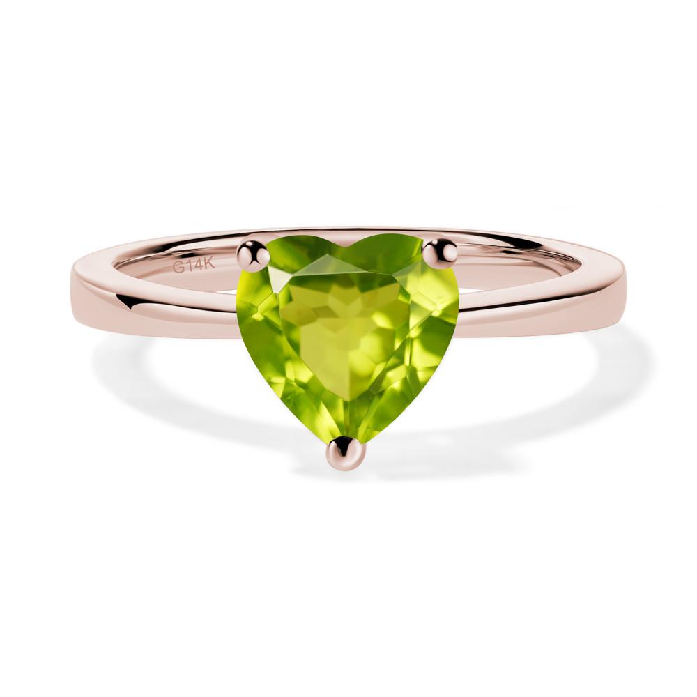 Heart Cut Peridot Ring - LUO Jewelry #metal_14k rose gold