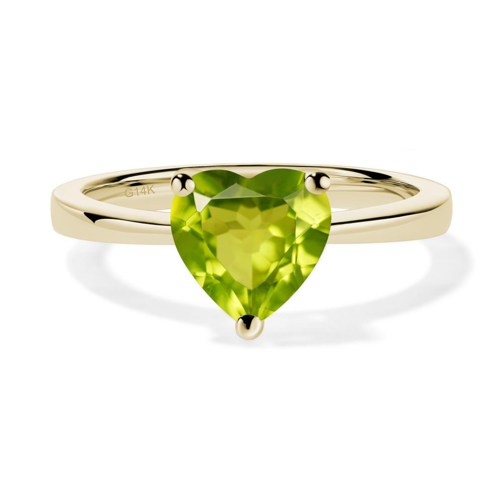 Heart Cut Peridot Ring - LUO Jewelry #metal_14k yellow gold