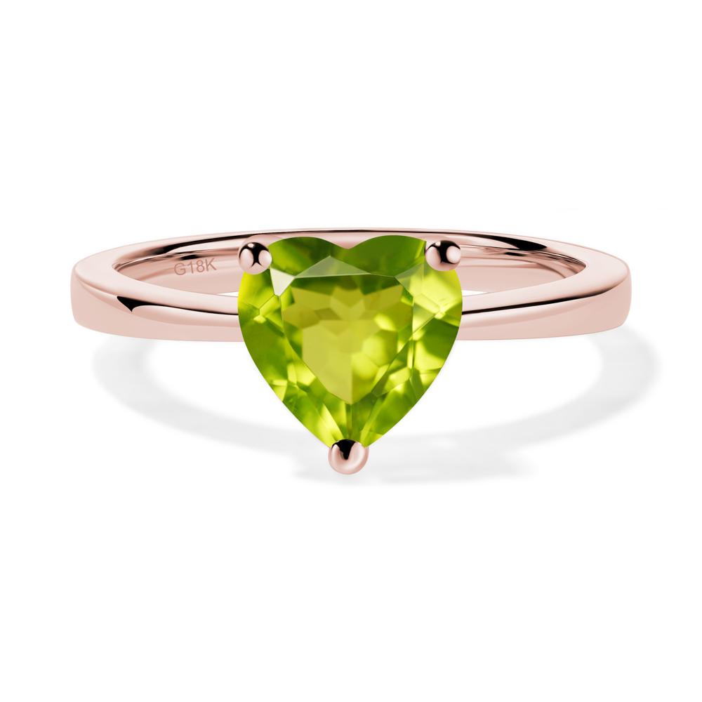 Heart Cut Peridot Ring - LUO Jewelry #metal_18k rose gold