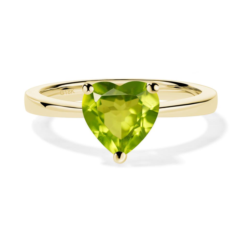 Heart Cut Peridot Ring - LUO Jewelry #metal_18k yellow gold