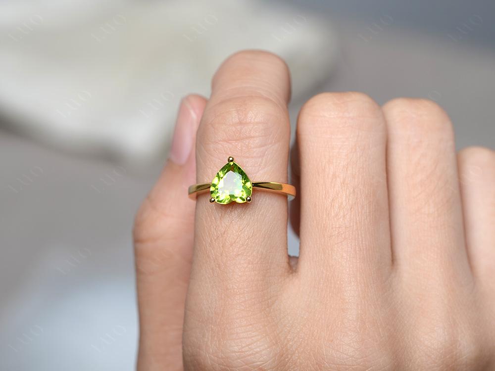 Heart Cut Peridot Ring - LUO Jewelry 