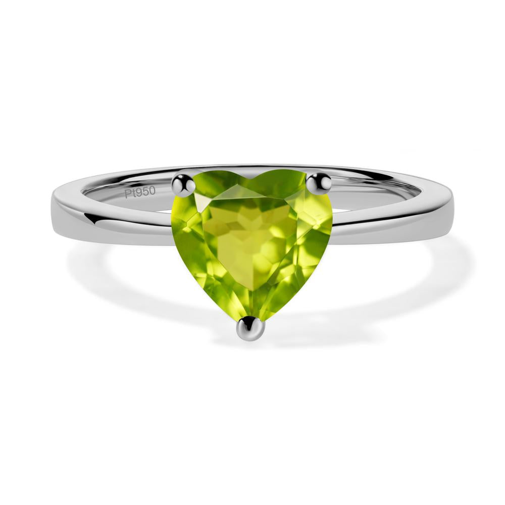 Heart Cut Peridot Ring - LUO Jewelry #metal_platinum