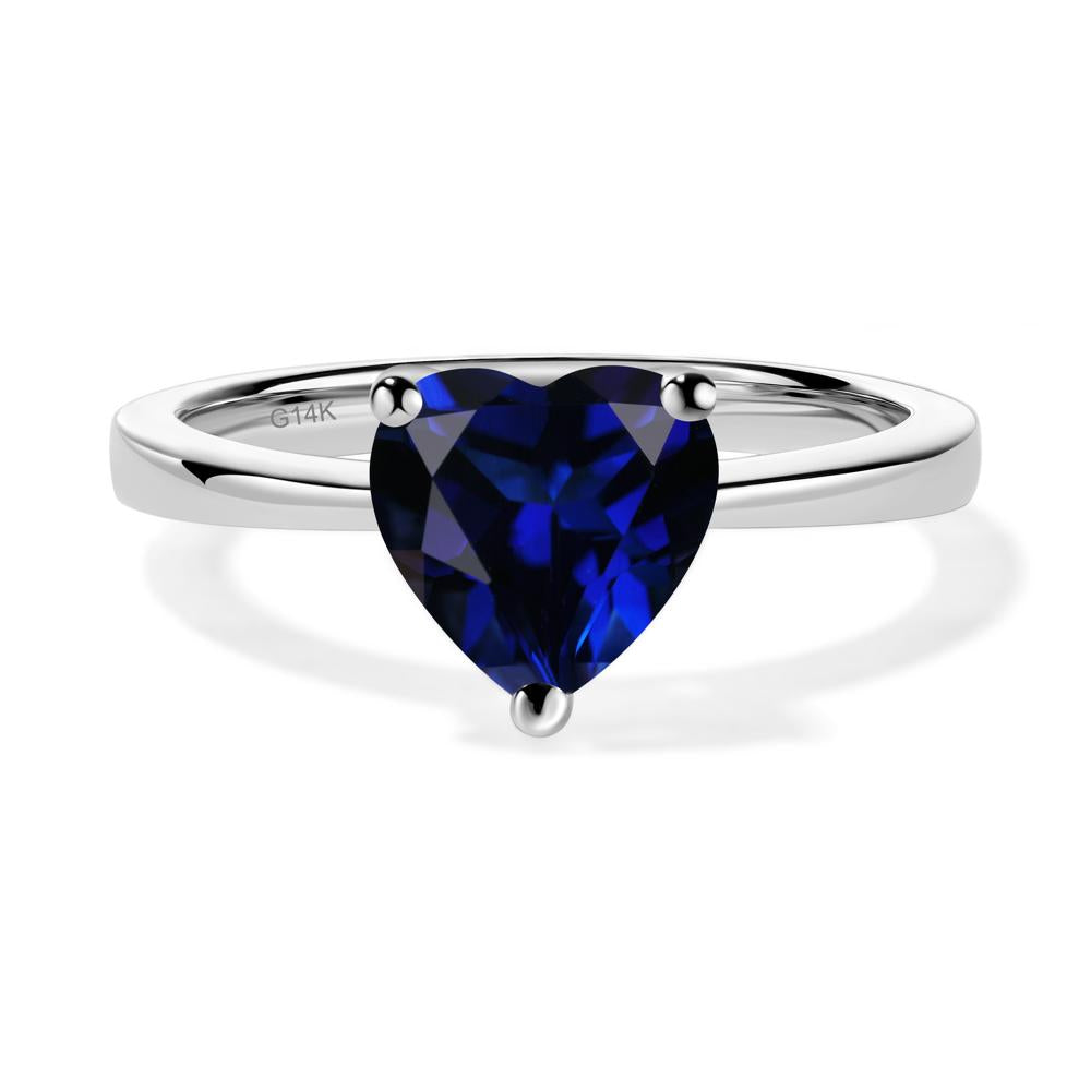 Heart Cut Sapphire Ring - LUO Jewelry #metal_14k white gold