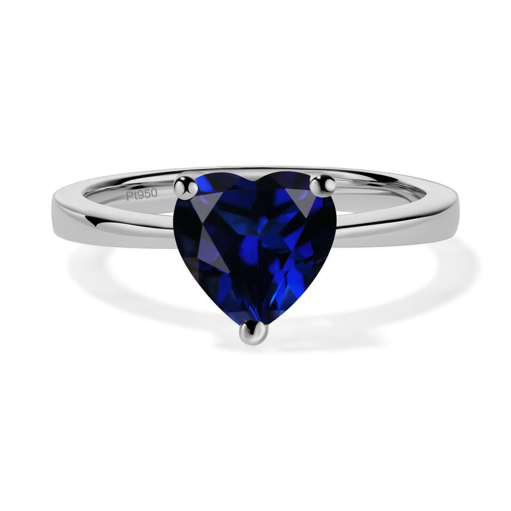 Heart Cut Sapphire Ring - LUO Jewelry #metal_platinum