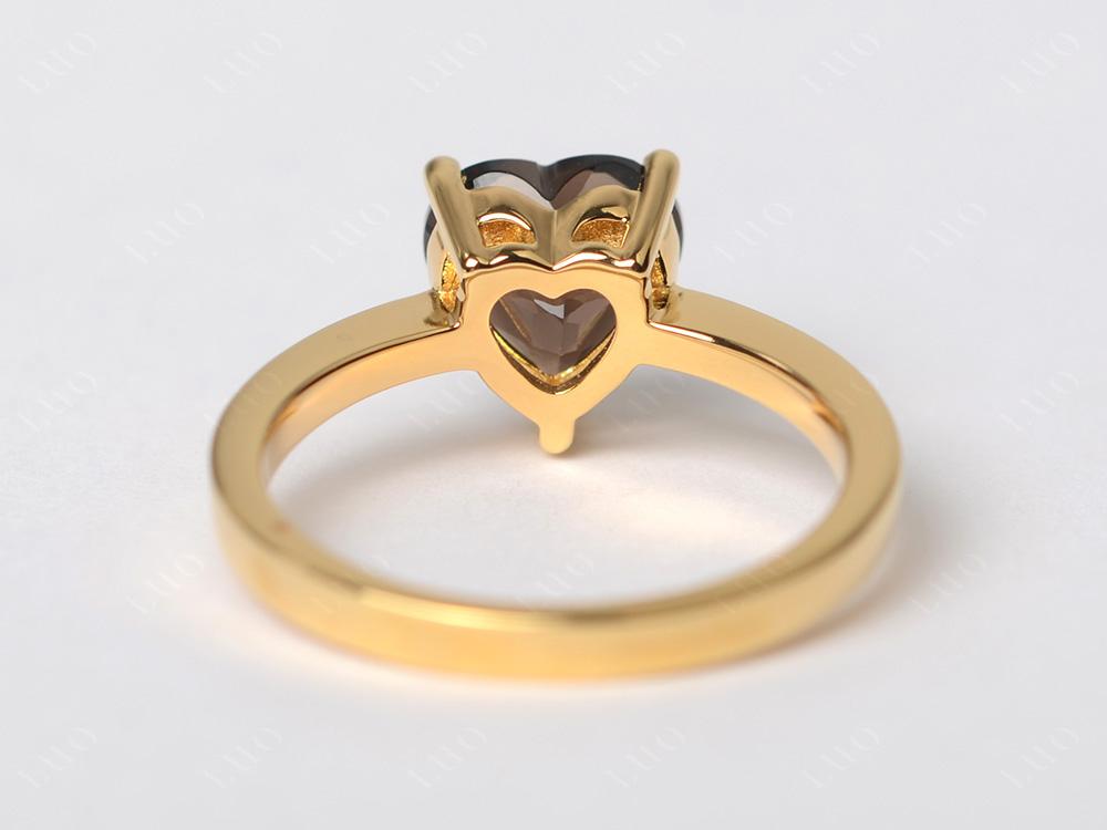 Smoky Quartz Heart Shaped Solitaire Ring - LUO Jewelry 