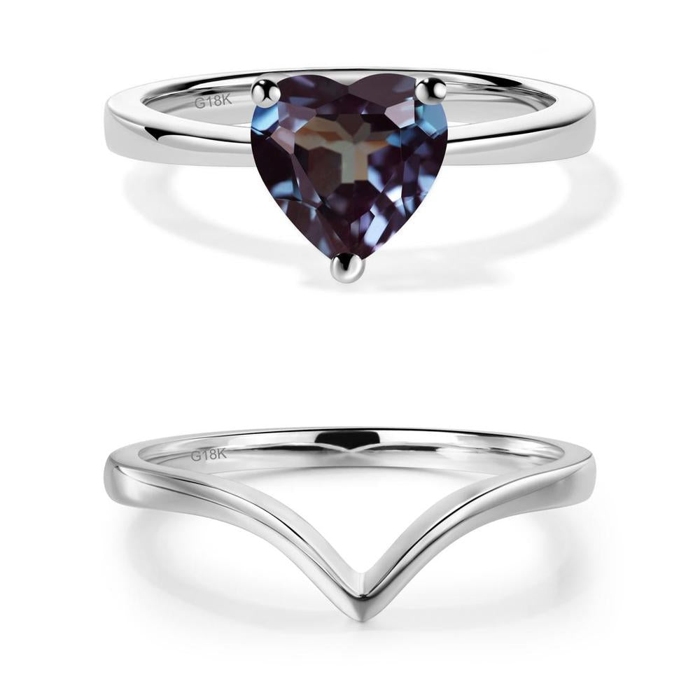 Heart Shaped Alexandrite Solitaire Ring - LUO Jewelry #metal_xxxxx