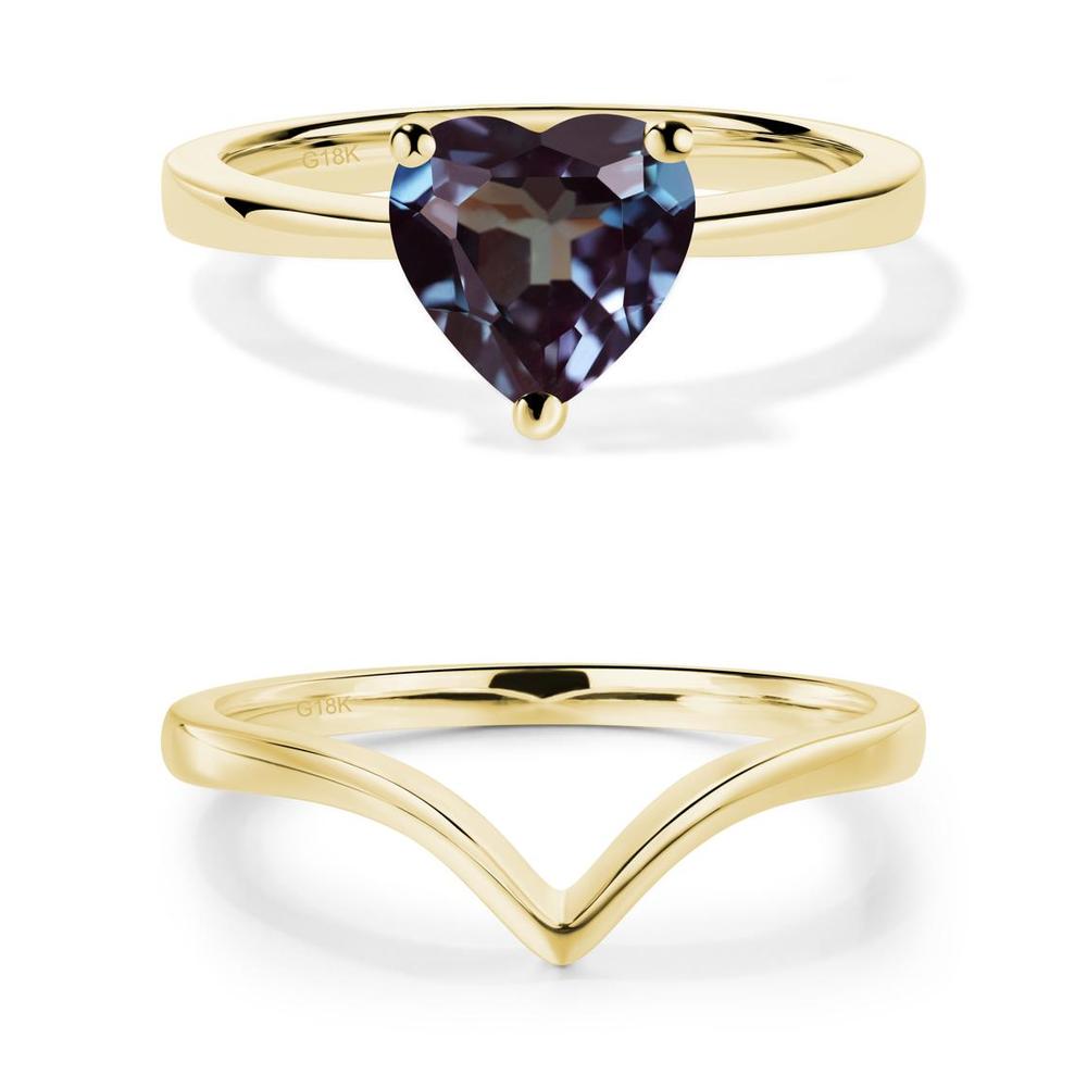 Heart Shaped Alexandrite Solitaire Ring - LUO Jewelry #metal_xxxxx