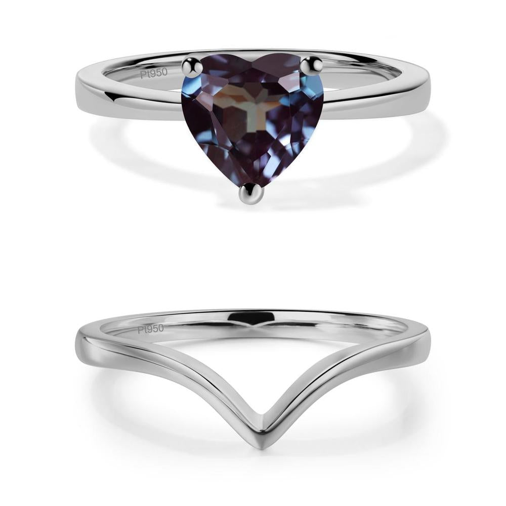 Heart Shaped Alexandrite Solitaire Ring - LUO Jewelry #metal_xxxxx