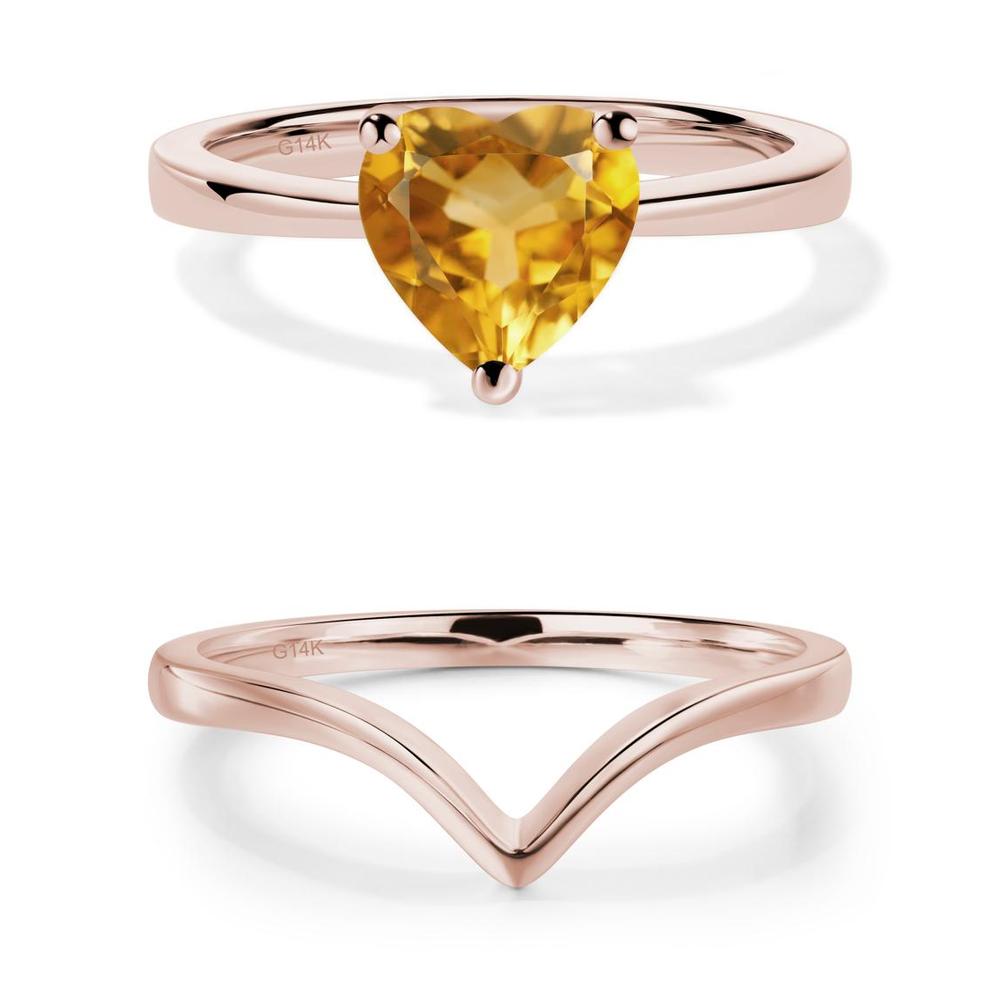 Heart Cut Citrine Ring - LUO Jewelry #metal_xxxxx