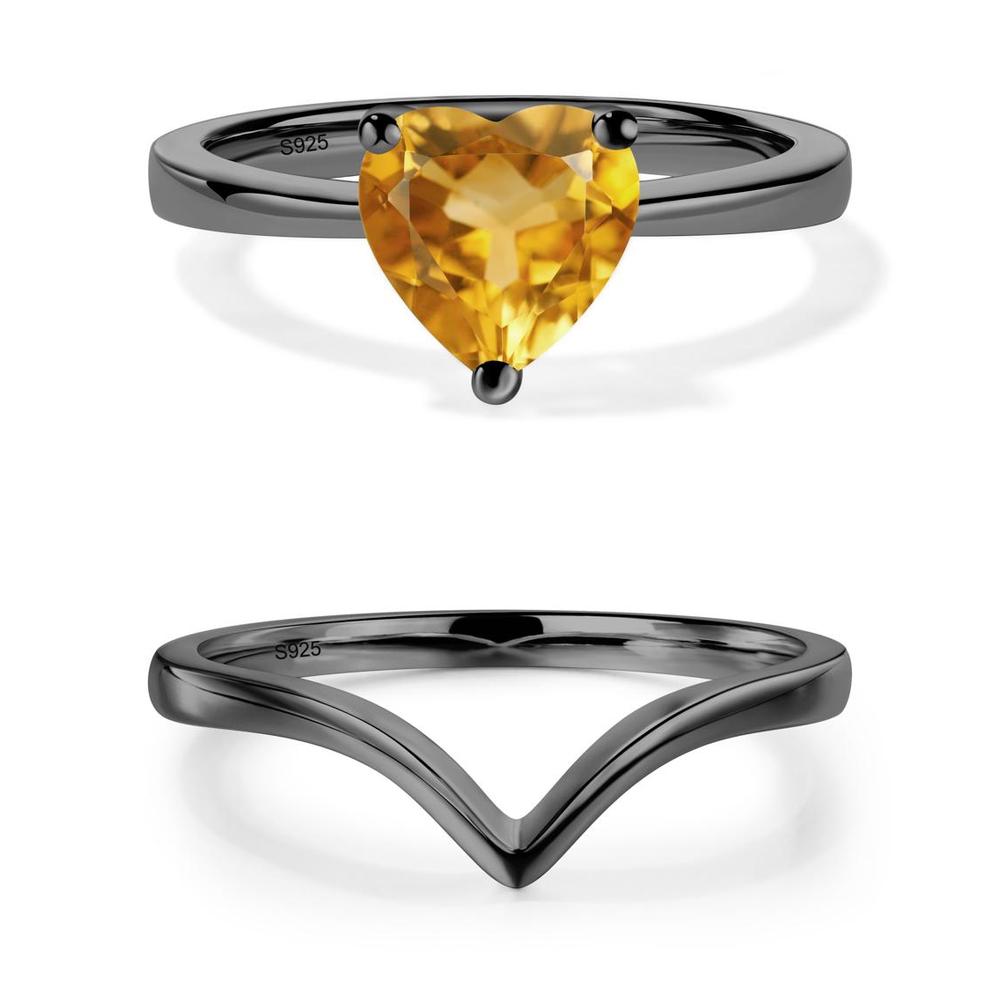 Heart Cut Citrine Ring - LUO Jewelry #metal_xxxxx