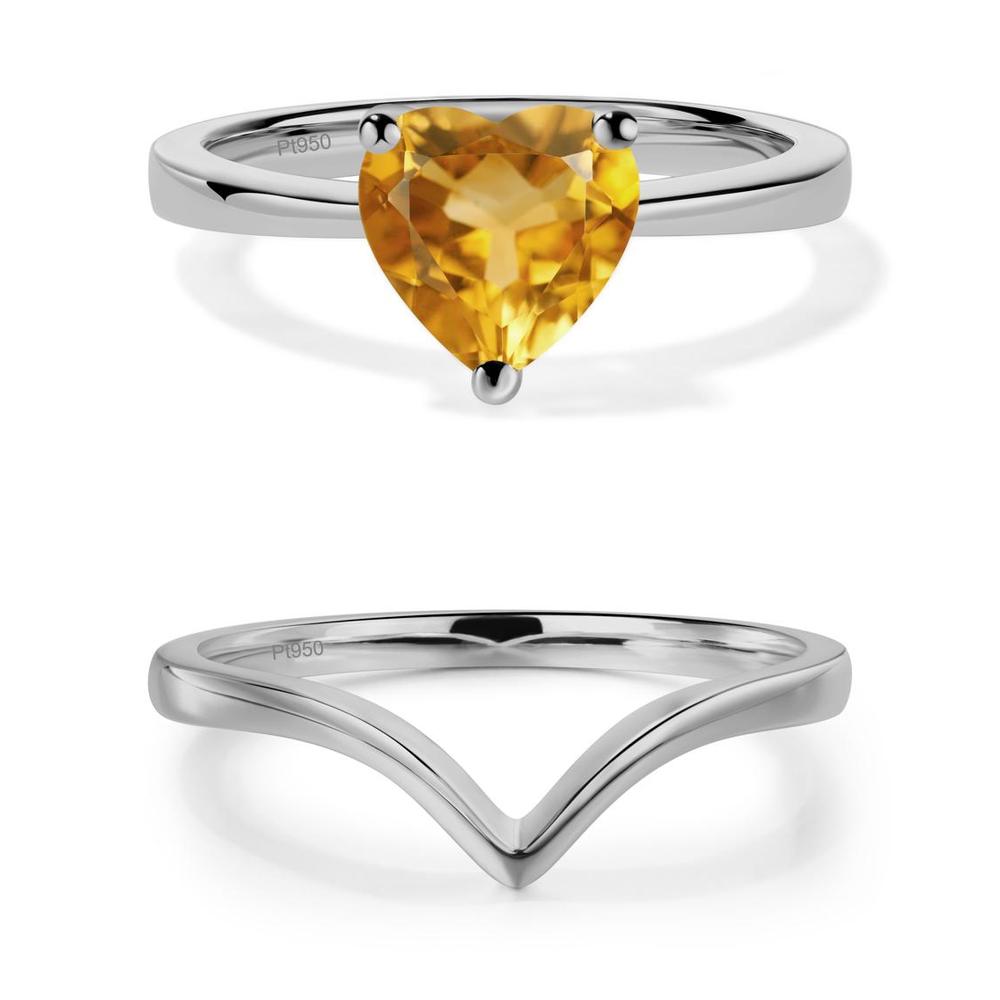 Heart Cut Citrine Ring - LUO Jewelry #metal_xxxxx