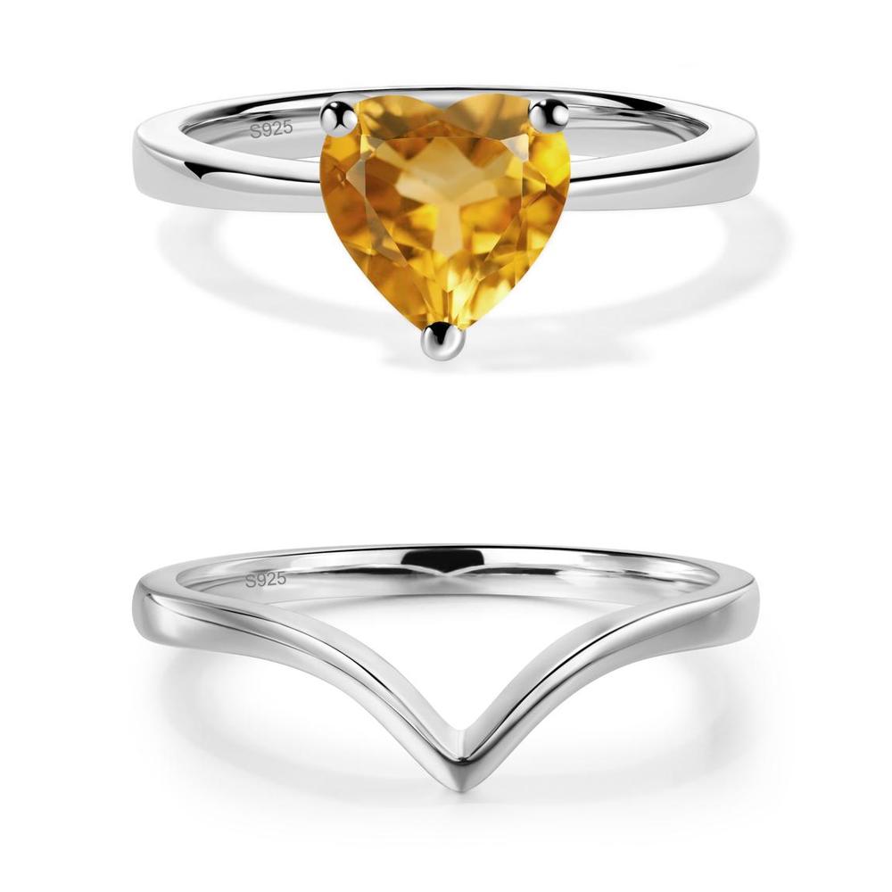 Heart Cut Citrine Ring - LUO Jewelry #metal_xxxxx