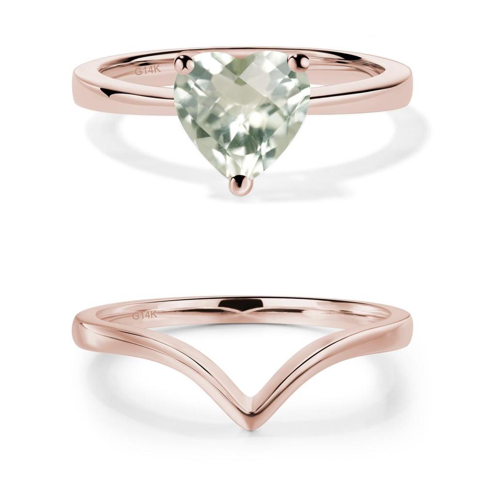 Heart Cut Green Amethyst Ring - LUO Jewelry #metal_xxxxx