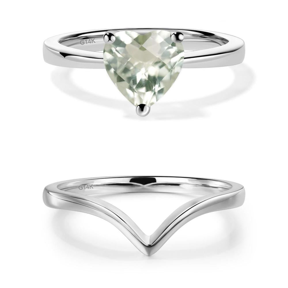 Heart Cut Green Amethyst Ring - LUO Jewelry #metal_xxxxx