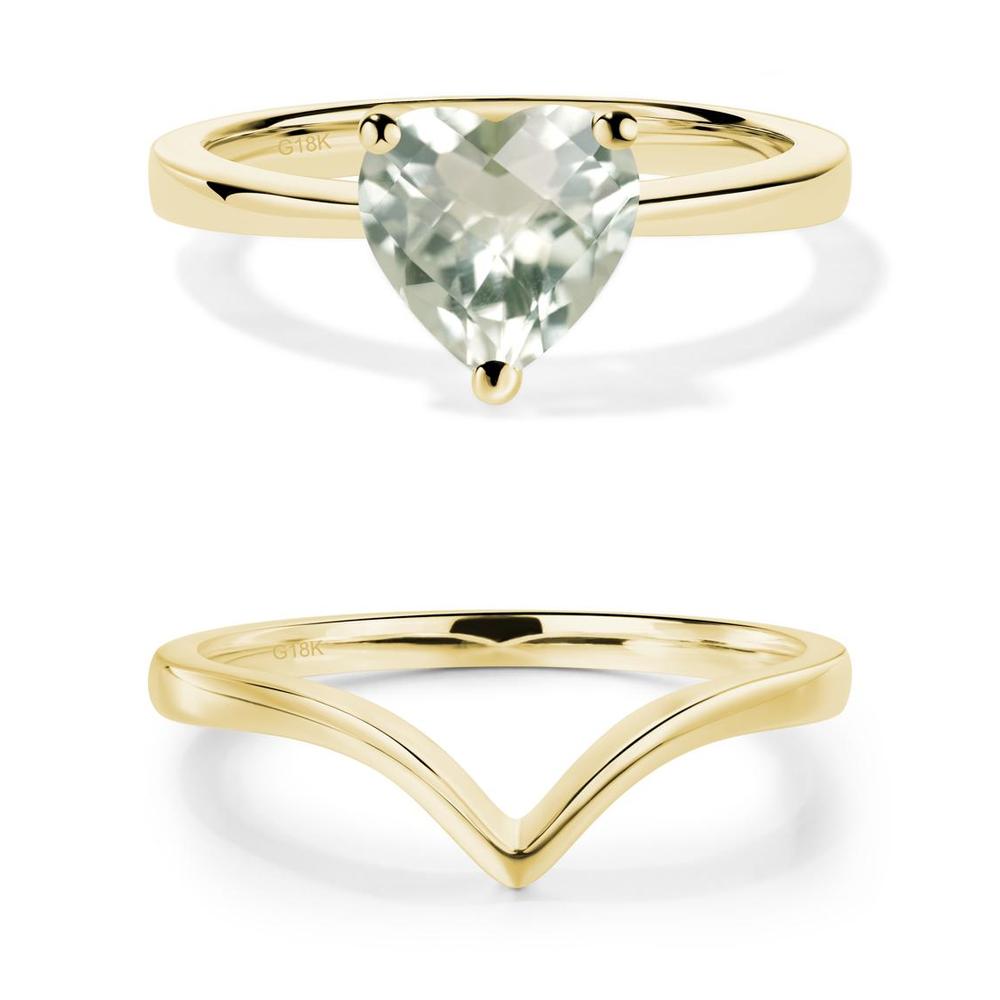 Heart Cut Green Amethyst Ring - LUO Jewelry #metal_xxxxx