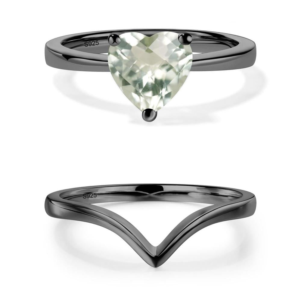 Heart Cut Green Amethyst Ring - LUO Jewelry #metal_xxxxx