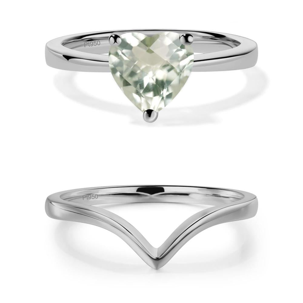 Heart Cut Green Amethyst Ring - LUO Jewelry #metal_xxxxx