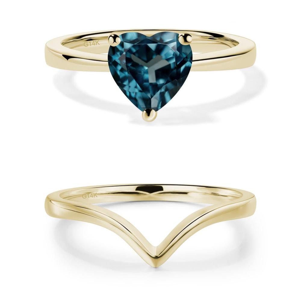 London Blue Topaz Heart Shaped Solitaire Ring - LUO Jewelry #metal_xxxxx