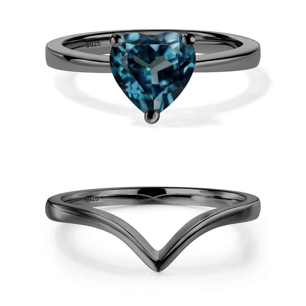 London Blue Topaz Heart Shaped Solitaire Ring - LUO Jewelry #metal_xxxxx