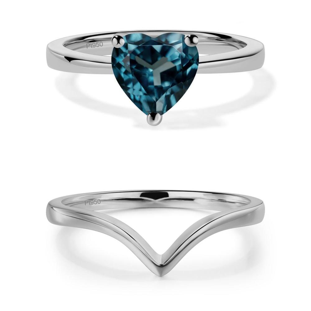 London Blue Topaz Heart Shaped Solitaire Ring - LUO Jewelry #metal_xxxxx