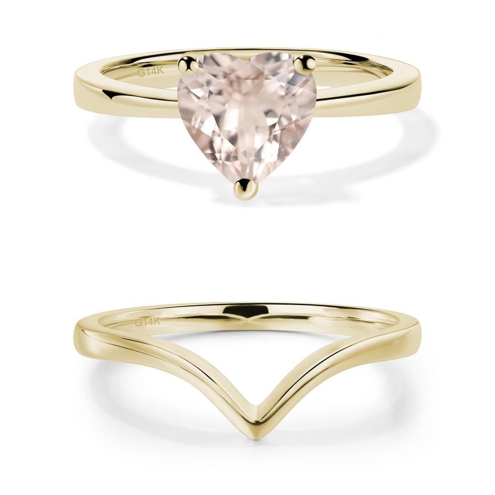 Heart Shaped Morganite Solitaire Ring - LUO Jewelry #metal_xxxxx