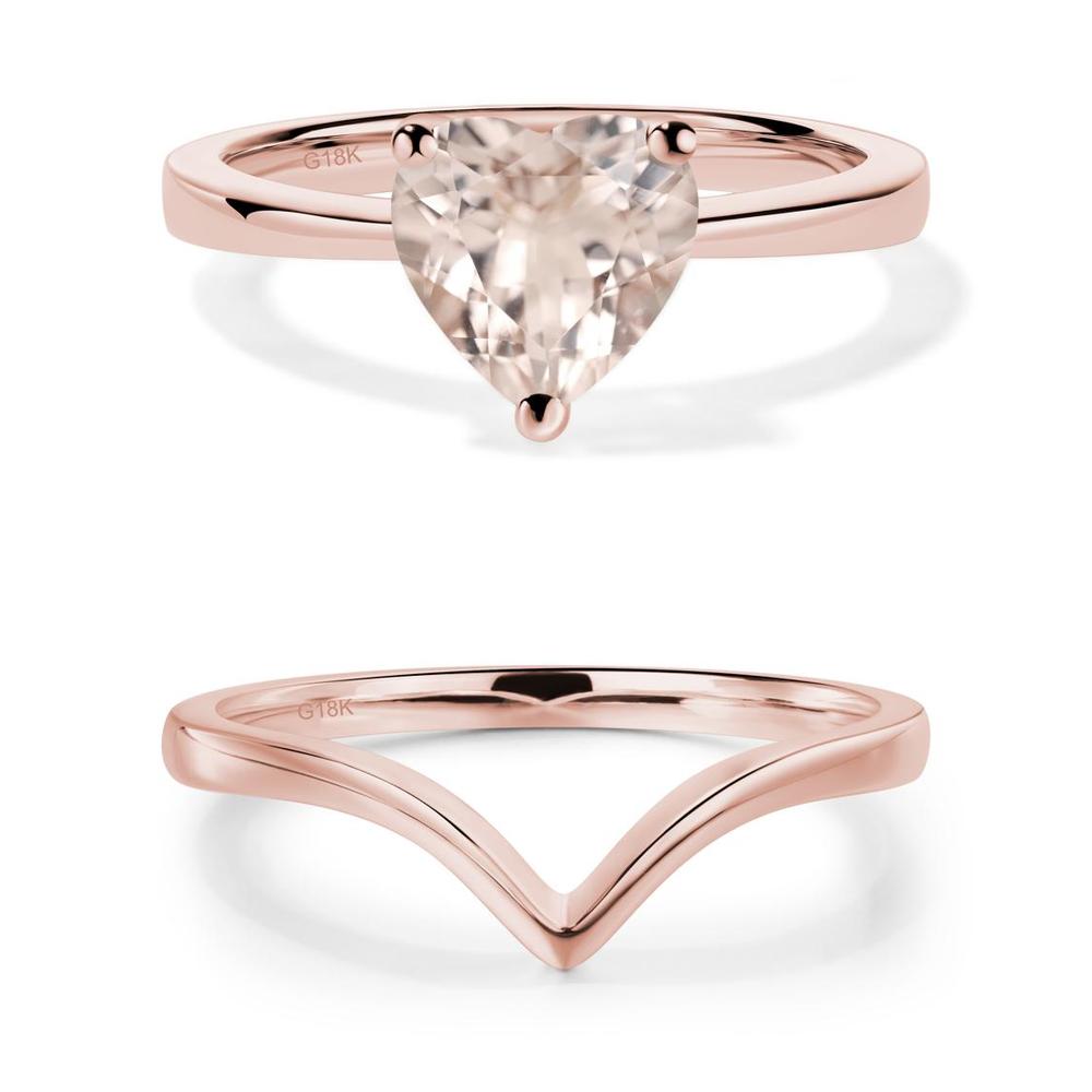 Heart Shaped Morganite Solitaire Ring - LUO Jewelry #metal_xxxxx