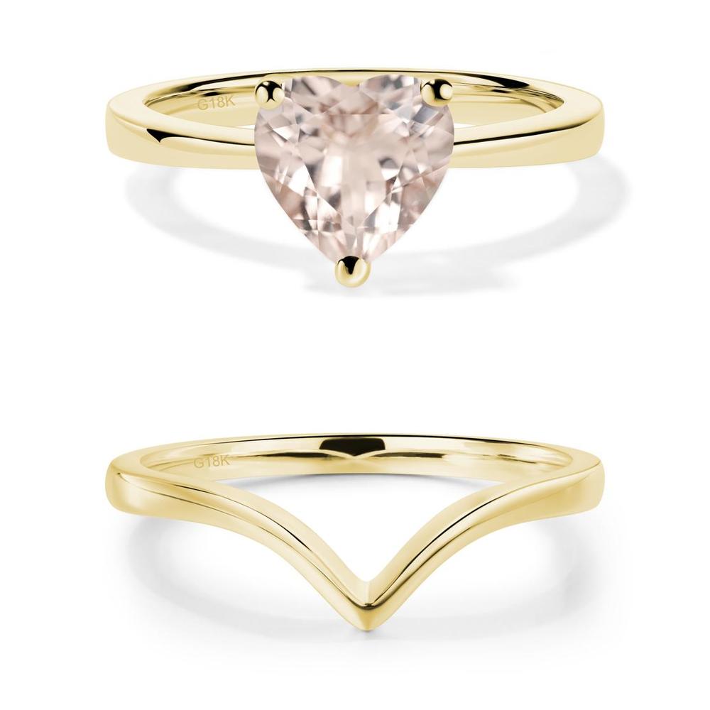 Heart Shaped Morganite Solitaire Ring - LUO Jewelry #metal_xxxxx