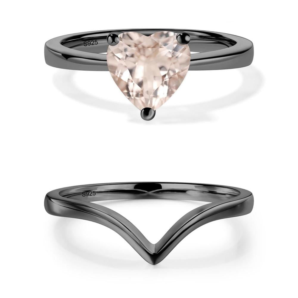 Heart Shaped Morganite Solitaire Ring - LUO Jewelry #metal_xxxxx