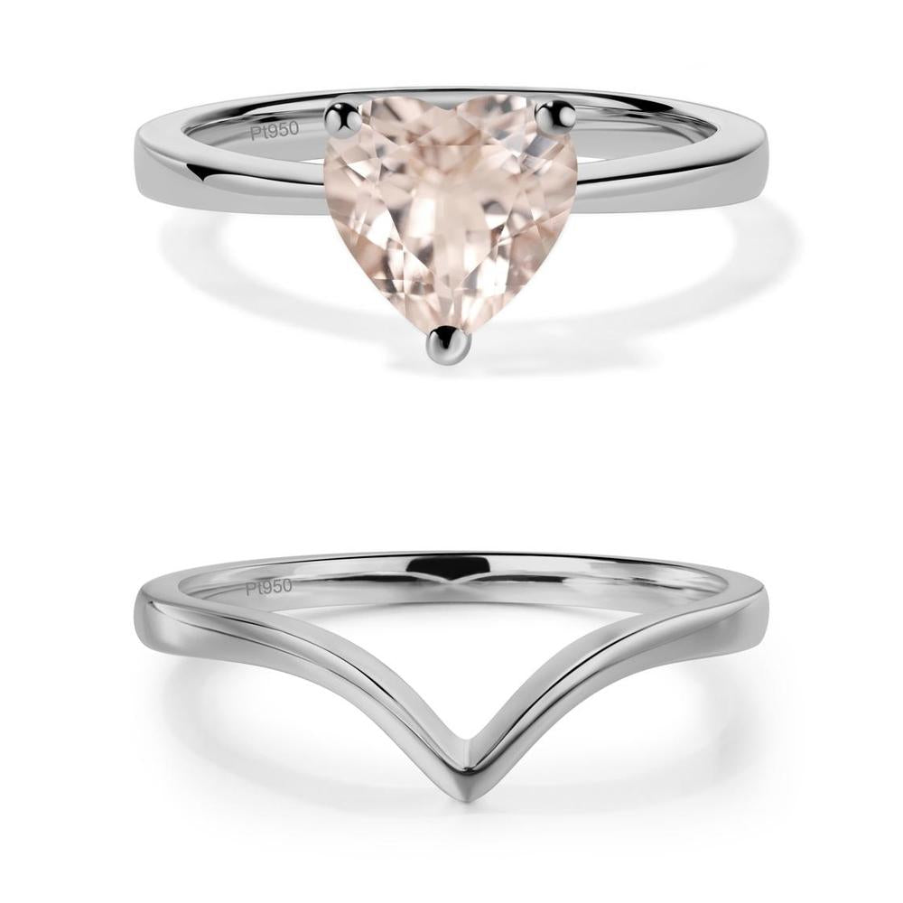 Heart Shaped Morganite Solitaire Ring - LUO Jewelry #metal_xxxxx