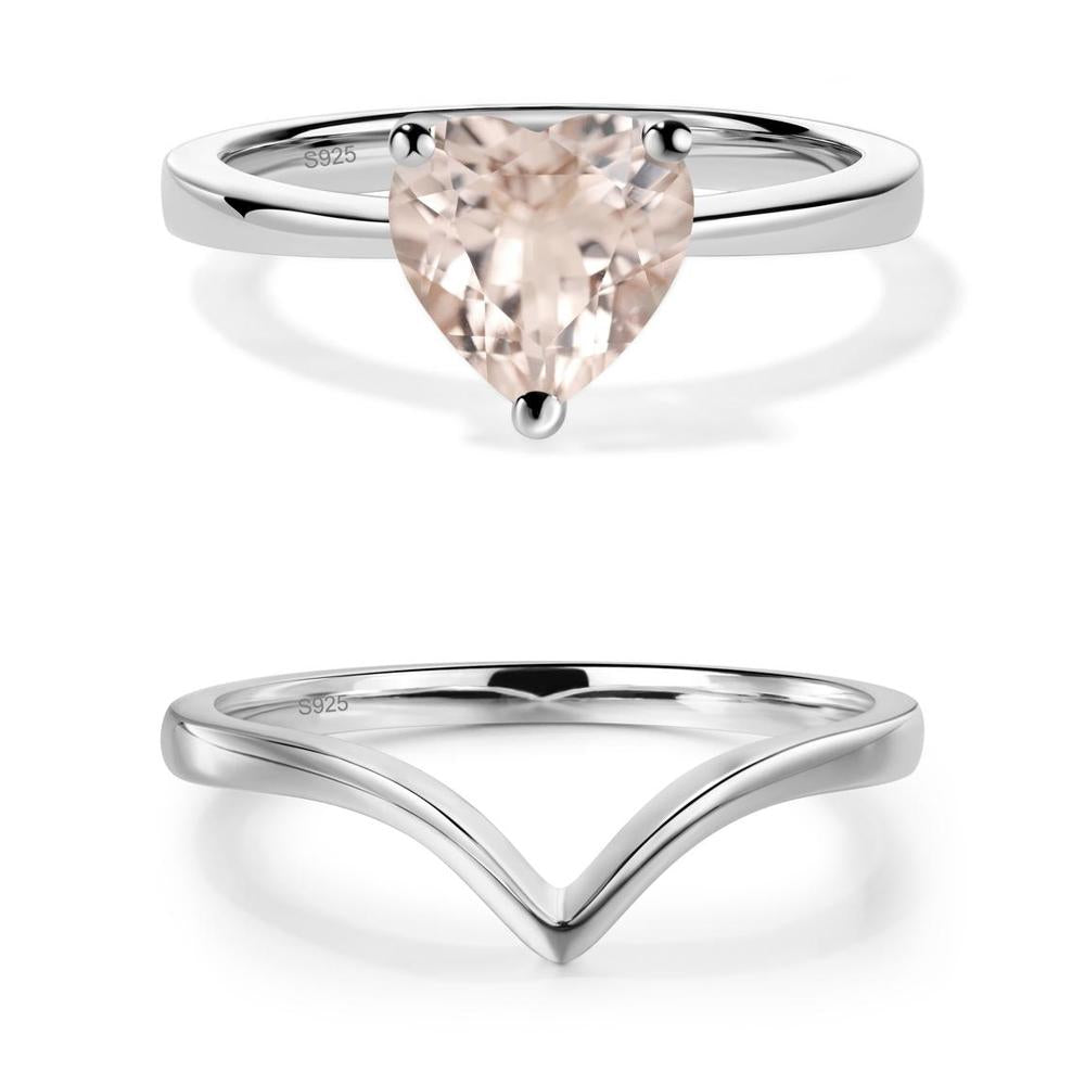 Heart Shaped Morganite Solitaire Ring - LUO Jewelry #metal_xxxxx