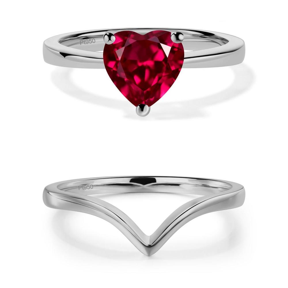 Heart Shaped Ruby Solitaire Ring - LUO Jewelry #metal_xxxxx