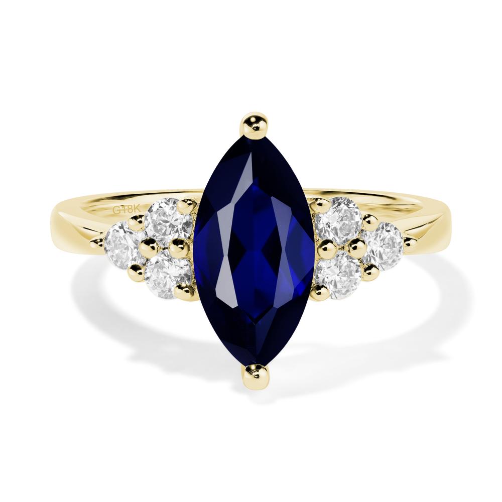 Marquise Cut Blue Sapphire sold 14k Yellow Gold Plated 925 Sterling Silver Solitaire Engagement Ring For Women's