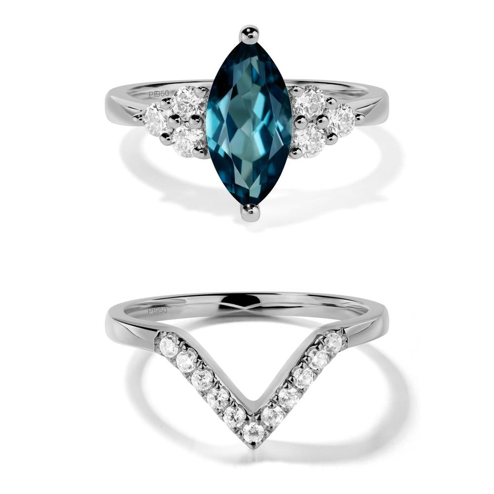 Real London Blue Topaz selling Promise Ring Marquise Cut Animal Swan Ring November Birthstone