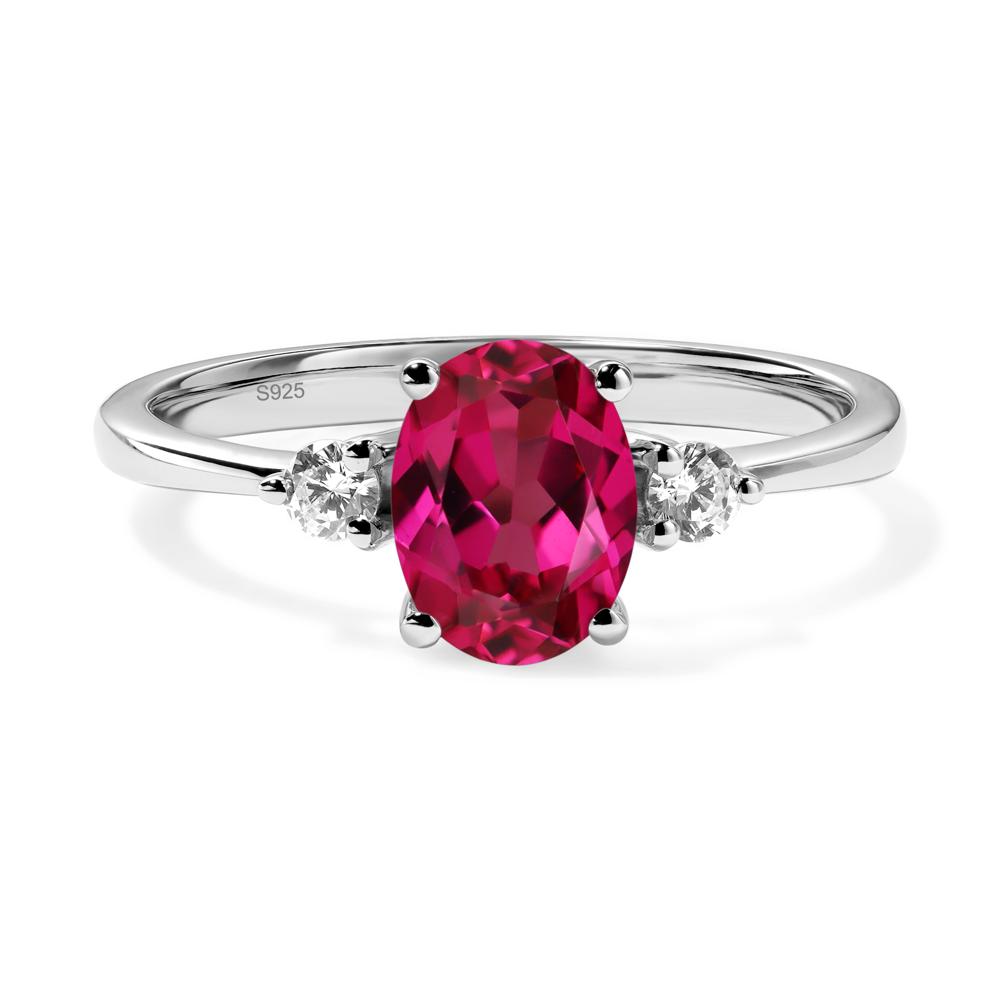 Trilogy Oval Ruby Ring - LUO Jewelry #metal_sterling silver