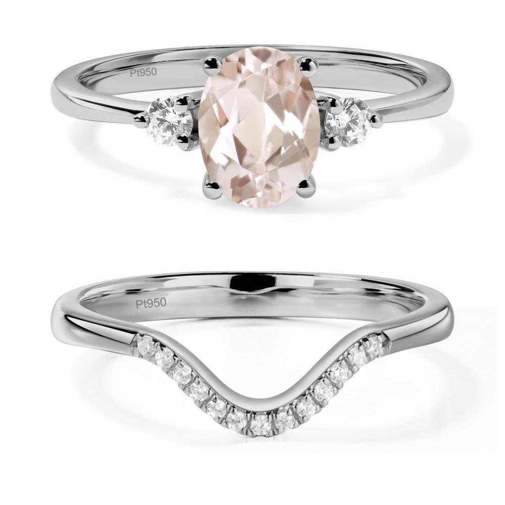 Trilogy Oval Morganite Ring - LUO Jewelry #metal_platinum