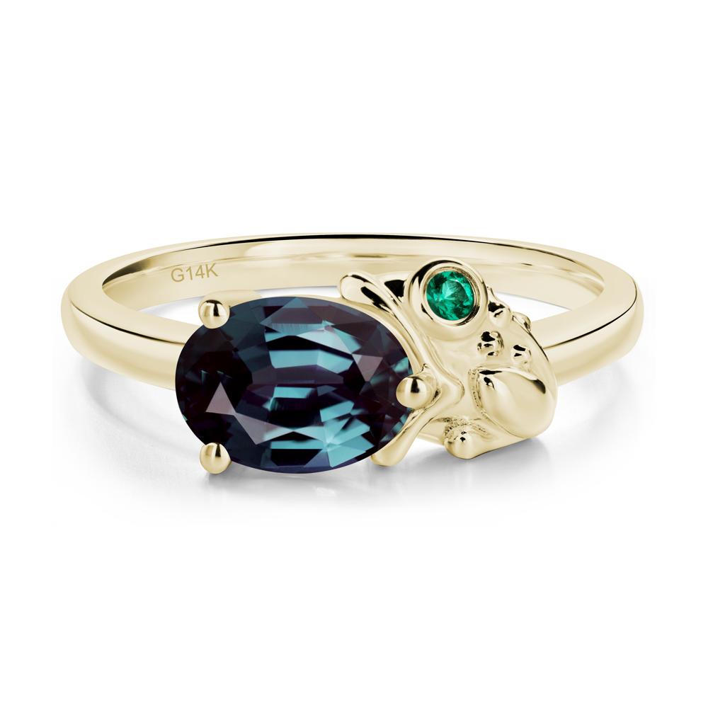 Nature Inspired Toad Alexandrite and Emerald Ring - LUO Jewelry #metal_14k yellow gold