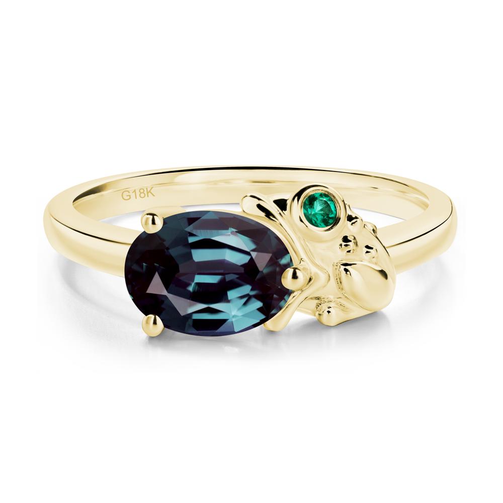 Nature Inspired Toad Alexandrite and Emerald Ring - LUO Jewelry #metal_18k yellow gold