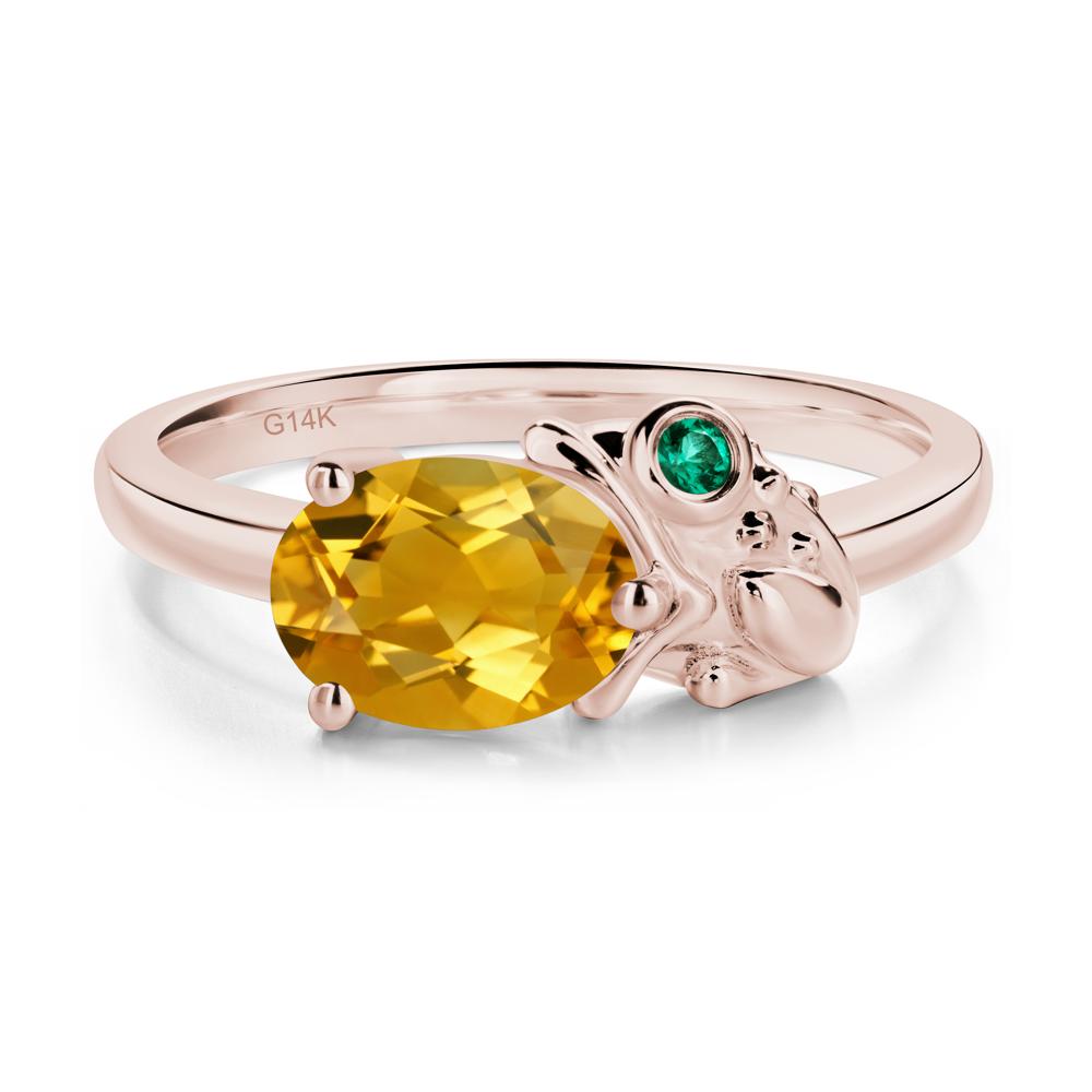 Nature Inspired Toad Citrine Ring - LUO Jewelry #metal_14k rose gold