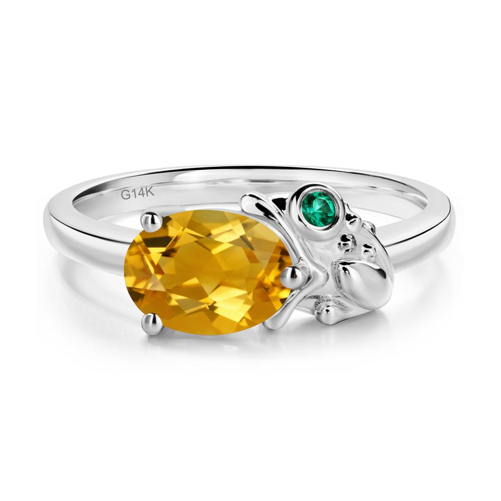 Nature Inspired Toad Citrine Ring - LUO Jewelry #metal_14k white gold