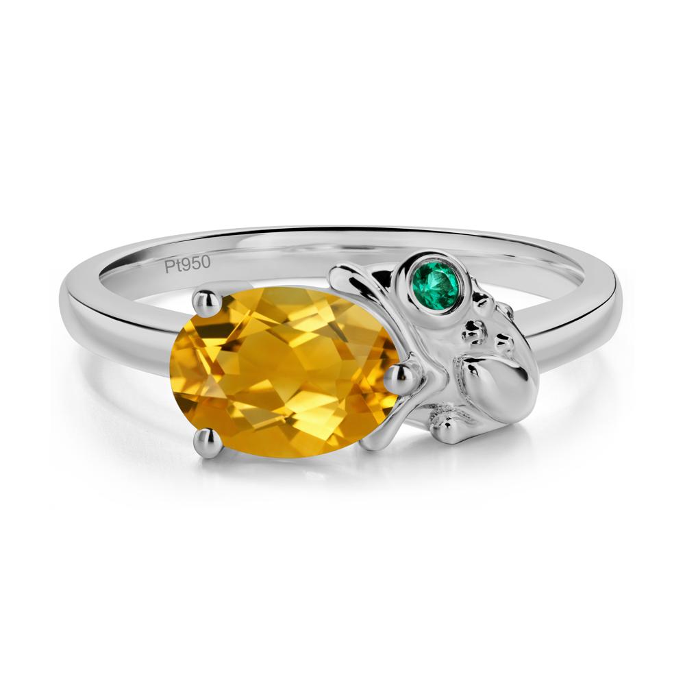 Nature Inspired Toad Citrine Ring - LUO Jewelry #metal_platinum