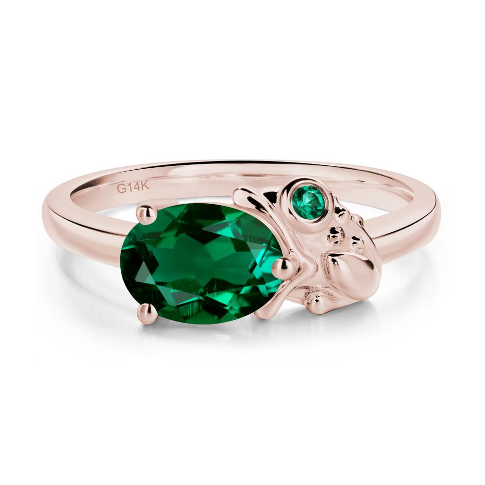 Nature Inspired Toad Emerald and Emerald Ring - LUO Jewelry #metal_14k rose gold