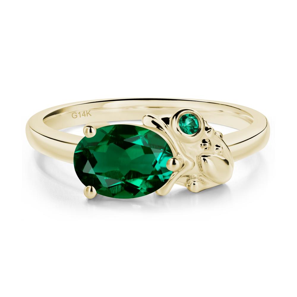 Nature Inspired Toad Emerald and Emerald Ring - LUO Jewelry #metal_14k yellow gold